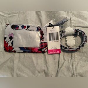 Vera Bradley Zip ID Case & Lanyard Vineyard Floral